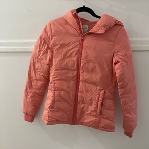 Pink puffer jacket